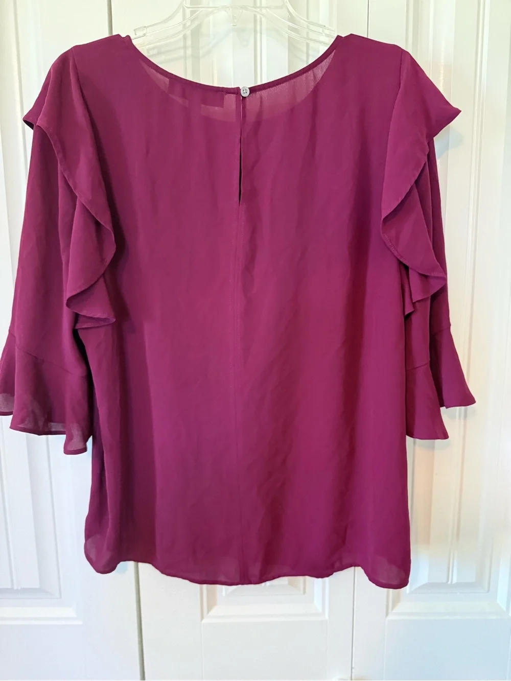 Women’s Ruffle Sleeve Blouse - Plum